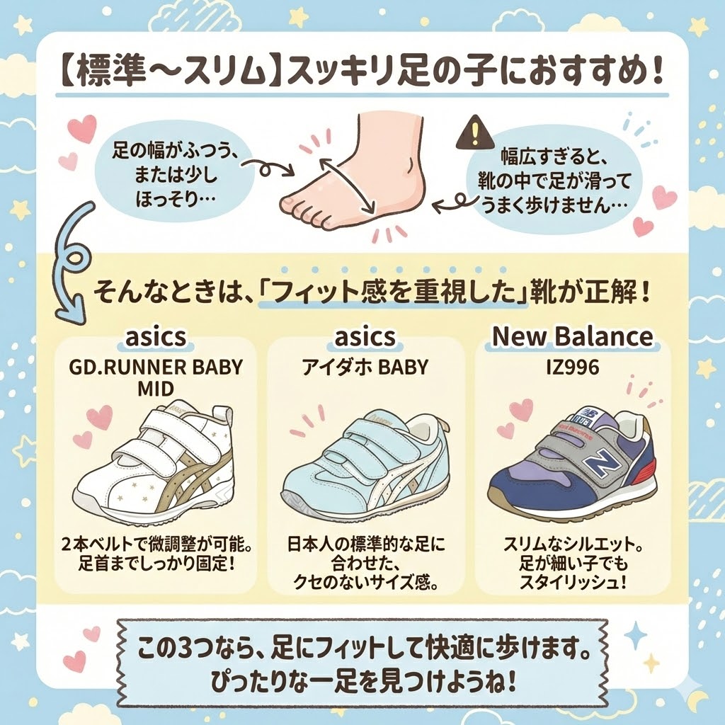 【標準～スリム】スッキリした足の子ども