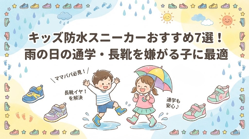 キッズ防水スニーカーおすすめ7選！雨の日の通学・長靴を嫌がる子に最適