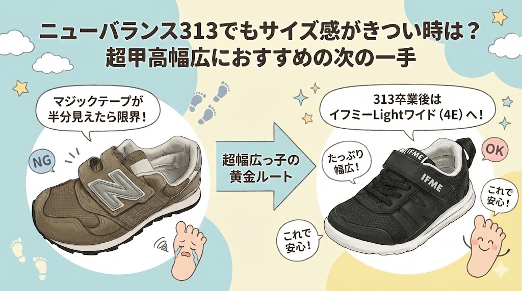 ニューバランス313でもサイズ感がきつい時は？超甲高幅広におすすめの次の一手